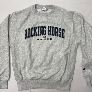 Champion Reverse Weave Rocking Horse Ranch Sweatshirt in Gray